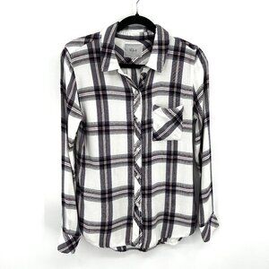 RAILS Women's Hunter White Scarlet Plaid Long Sleeve Button Up Shirt Size Small
